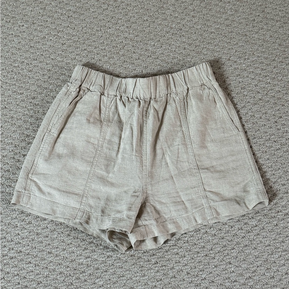 Madewell High Waist Cream Shorts